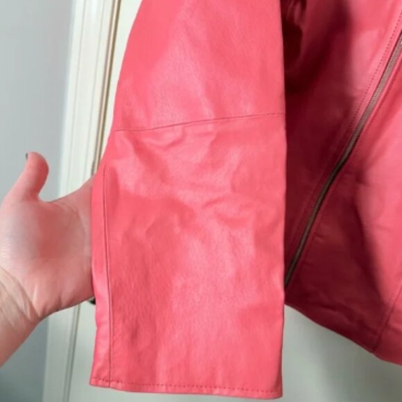NWOT‎ Jessica London Women’s Plus Size Pink Leather Jacket Size 24W - Picture 5 of 9